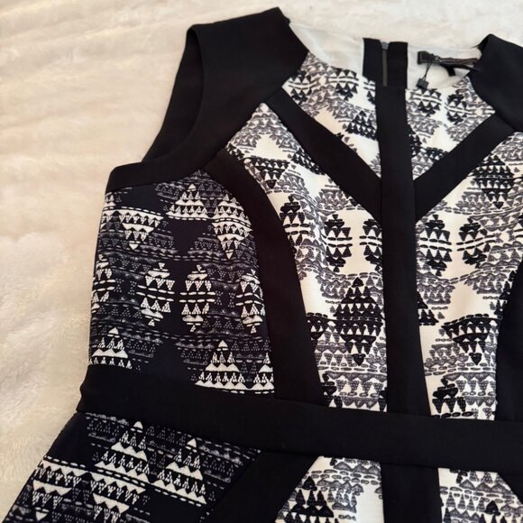 BCBG Maxazria NWT Black and Off White Sleeveless Holly Dress Size 10 - Picture 5 of 16